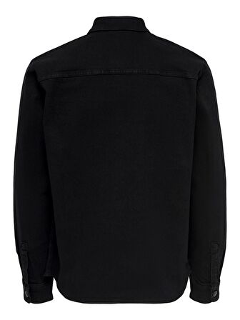 Only&Sons Erkek Oversize Gömlek ONSCAMON BLACK 4335 OVERSHIRT 22024335