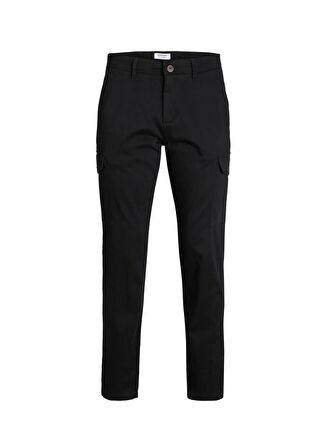 Jack & Jones Normal Bel Dar Paça Siyah Erkek Pantolon 12248431