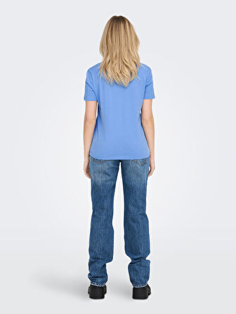 Only O Yaka Baskılı Lavanta Kadın T-Shirt 15286647