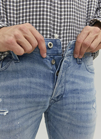 Jack & Jones Düşük Bel Slim Fit Mavi Erkek Denim Pantolon 12229202_JJIGLENN JJBLAIR GE 202 NO