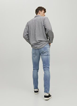 Jack & Jones Düşük Bel Slim Fit Mavi Erkek Denim Pantolon 12229202_JJIGLENN JJBLAIR GE 202 NO