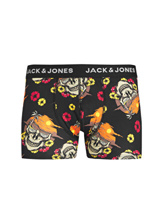 Jack & Jones Siyah Erkek Boxer 12224869_JACFLOWER SKULL MICROFIBER