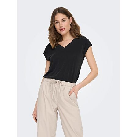 Only Onlfree Life S/S Mod V-Neck Top Jrs Noos Kadın T-shirt