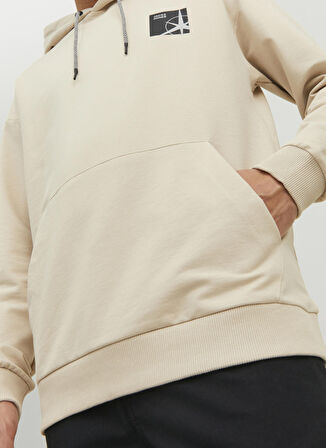Jack & Jones Dik Yaka Gül Kurusu Erkek Sweatshırt JCOFILO SWEAT HOOD SN