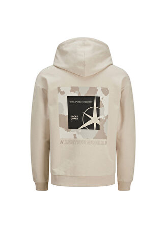 Jack & Jones Dik Yaka Gül Kurusu Erkek Sweatshırt JCOFILO SWEAT HOOD SN