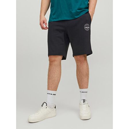 Jack&Jones Büyük Beden Siyah Erkek Penye Şort 12229945