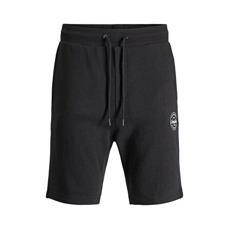 Jack&Jones Büyük Beden Siyah Erkek Penye Şort 12229945