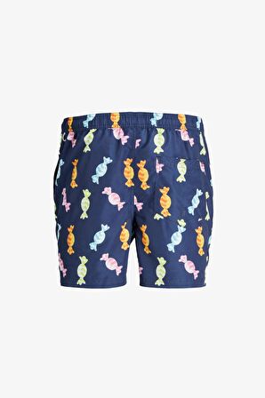 Jack & Jones Jpstfiji Jjswim  Funny Ly Lacivert Erkek Deniz Şortu 12228034-Navy