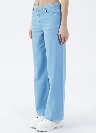 Lmtd Açık Mavi Kız Çocuk Bol Paça Bol Kesim Düz Denim Pantolon NLFROLIZZA TWI HW WIDE PANT