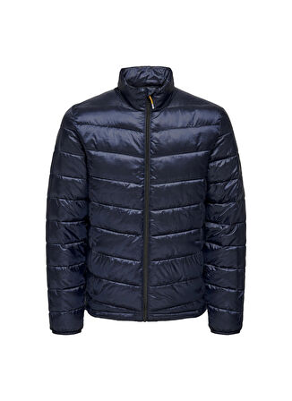 Only & Sons Normal Lacivert Erkek Ceket ONSCARVEN QUILTED PUFFER OTW NOOS