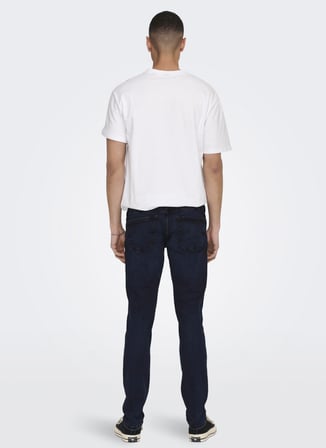Only & Sons Normal Bel Dar Koyu Mavi Erkek Denim Pantolon ONSLOOM SLIM B.BLACK 4976 DNM JEANS