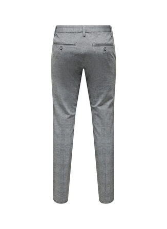 Only & Sons Orta Bel Dar Gri Erkek Chino Pantolon ONSMARK SLIM CHECK PANTS 9887 NOOS
