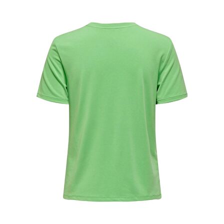Only Sıfır Yaka Basic Yeşil Kadın T-Shirt 15290959