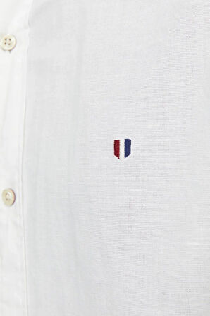 Erkek JPRBLUSUMMER SHIELD SHIRT S/S LN Gömlek - Beyaz | L