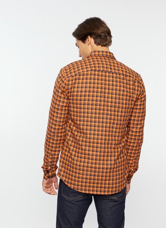 Only & Sons Dar Turuncu Kareli Erkek Gömlek 22025608_ONSBEN LIFE SLIM FLANNEL C