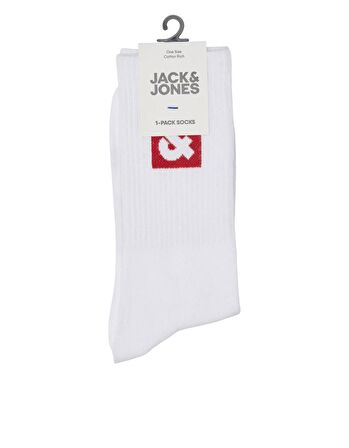 Jack & Jones Beyaz Erkek Çorap 12234438_JACLI LOGO TENNIS SOCK