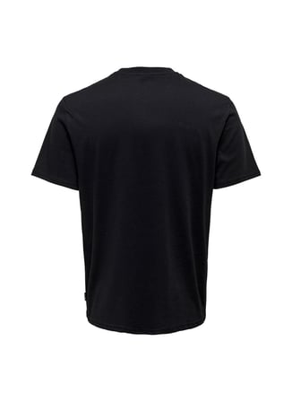 Only & Sons O Yaka Baskılı Siyah Erkek T-Shirt 22026058_ONSAUGUST REG SS TEE