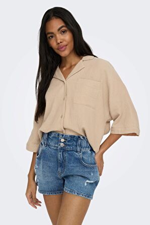 ONLY ONLTHYRA SS SHIRT NOOS WVN KREM