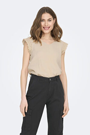 ONLTHYRA SL MIX TOP NOOS WVN AÇIK BEJ