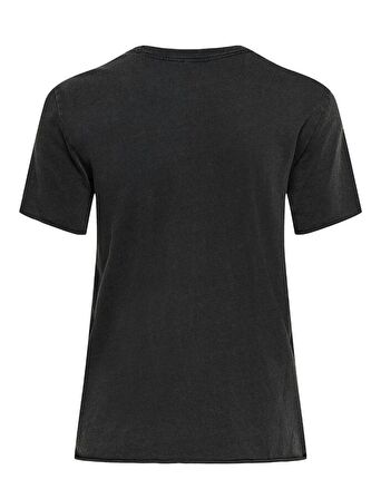 Only Bisiklet Yaka Baskılı Siyah Kadın T-Shirt 15286658