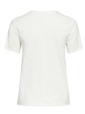 Only Bisiklet Yaka Baskılı Beyaz Kadın T-Shirt 15286658