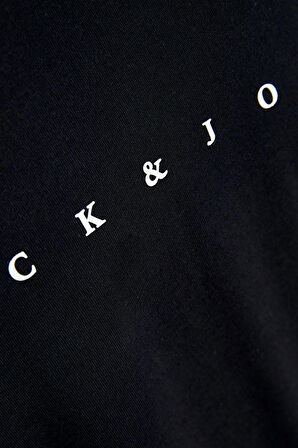 Jack & Jones Erkek Jjestar Bisiklet Yaka Baskılı T-Shirt 12234746 Siyah