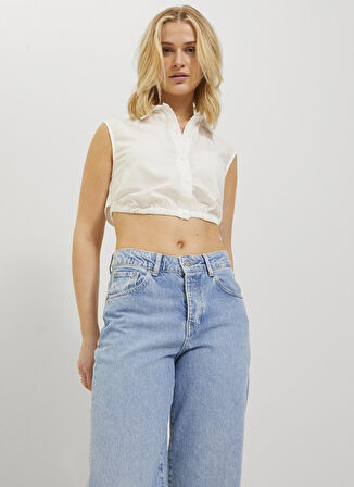 JJXX Normal Gömlek Yaka Beyaz Kadın Gömlek 12234997