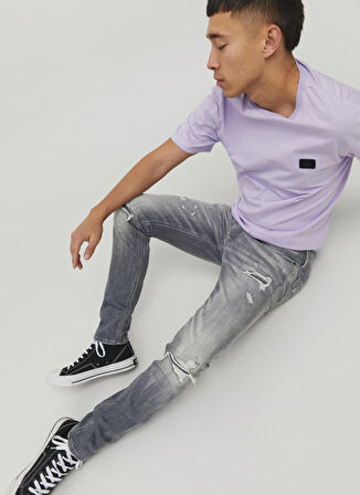 Jack & Jones Düşük Bel Skinny Fit Gri Erkek Denim Pantolon 12229187_JJILIAM JJSEAL GE 284