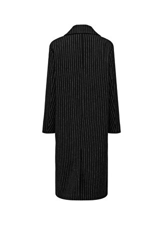 Only Koyu Siyah Kadın Çizgili Kaban 15293673 ONLJOSIE PIN STRIPE WOOL COAT CC OT