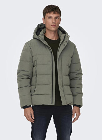 Only & Sons Gri Erkek Mont 22019598_ONSCAYSON PUFFA OTW