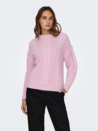 Only O Yaka Pembe Kadın Kazak 15294820