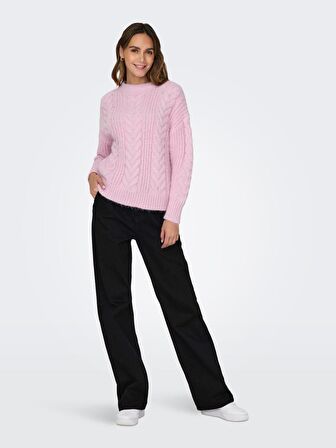 Only O Yaka Pembe Kadın Kazak 15294820
