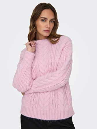 Only O Yaka Pembe Kadın Kazak 15294820