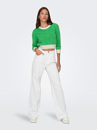 ONLPIUMO L/S CONTRAST PULL CC KNT KADIN CROP KAZAK