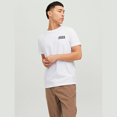 Jack & Jones Yuvarlak Yaka Beyaz Erkek T-Shirt 12151955_JJECORP LOGO TEE SS O-NECK