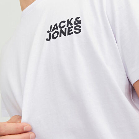 Jack & Jones Yuvarlak Yaka Beyaz Erkek T-Shirt 12151955_JJECORP LOGO TEE SS O-NECK