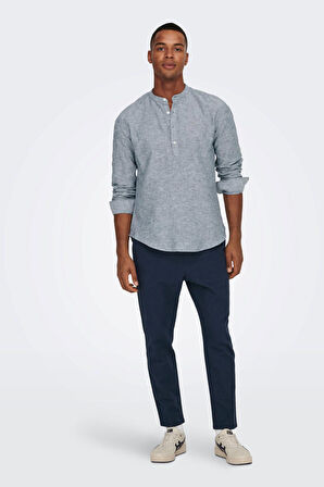 Only & Sons Erkek Onslinus Beli Lastikli Keten Pantolon 22024966 Lacivert