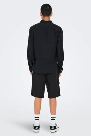 Only & Sons Onscaiden Ls Solid Linen Shirt Noos Erkek Gömlek