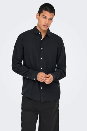 Only & Sons Onscaiden Ls Solid Linen Shirt Noos Erkek Gömlek