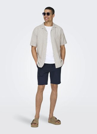 Only & Sons Yeşil Erkek Slim Fit Gömlek ONSCAIDEN LIFE SS SOLID RESORT LINE