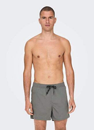 Only & Sons Gri Erkek Şort Mayo ONSTED LIFE SWIM SHORT GW 1832