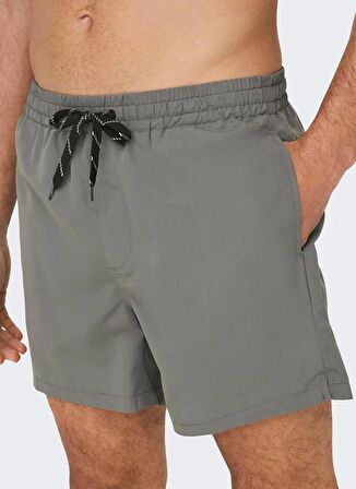 Only & Sons Gri Erkek Şort Mayo ONSTED LIFE SWIM SHORT GW 1832