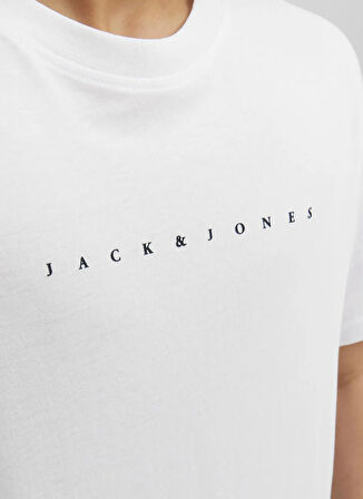 Jack & Jones Baskılı Beyaz Erkek Çocuk T-Shirt 12237435