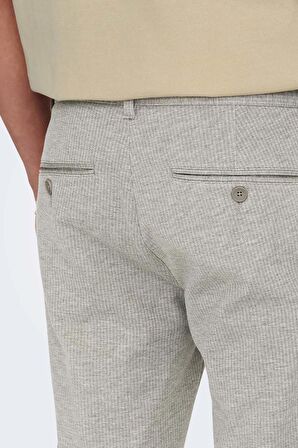 Only & Sons Erkek Onsmark Çizgili Chino Pantolon 22024957 Bej