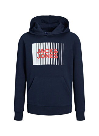 Jack & Jones Baskılı Erkek Çocuk Lacivert Sweatshırt JJECORP LOGO SWEAT HOOD PLAY NOOS J