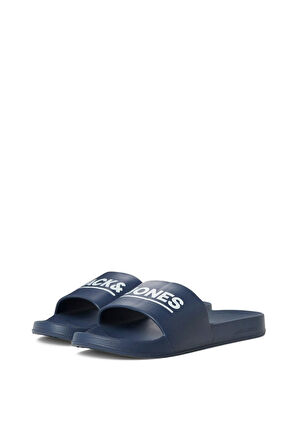 Jack & Jones Erkek Marka Logolu Günlük Lacivert Terlik - 12236477