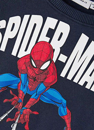 Name İt Lacivert Erkek Bebek Bisiklet Yaka Uzun Kollu Sweatshirt NMMJOX SPIDERMAN SWEAT BRU NOOS MAR