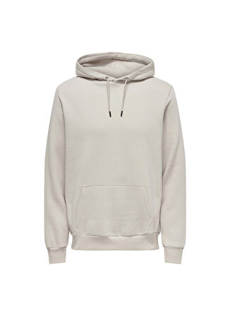 Only & Sons Kapüşon Yaka Krem Erkek Sweatshırt ONSCERES HOODIE SWEAT NOOS