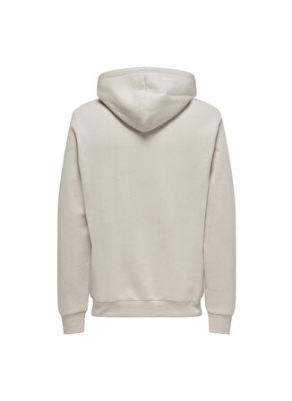 Only & Sons Kapüşon Yaka Krem Erkek Sweatshırt ONSCERES HOODIE SWEAT NOOS