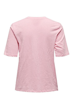Only Kadın Onlfammy Bisiklet Yaka Meyve Baskılı T-Shirt 15296955 Pembe